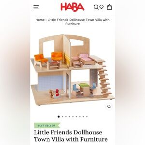 Haba Little Friends Dollhouse Town Villa with Furniture